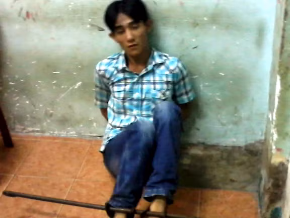 Đối tượng Luyện Danh Tâm tại cơ quan công an.