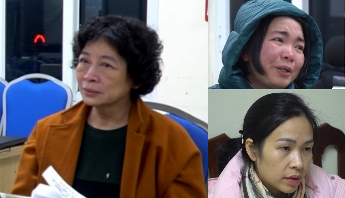 Bà Hòa (trái) cùng các đối tượng liên quan trong vụ án. Bà Hòa (trái) cùng các đối tượng liên quan trong vụ án.