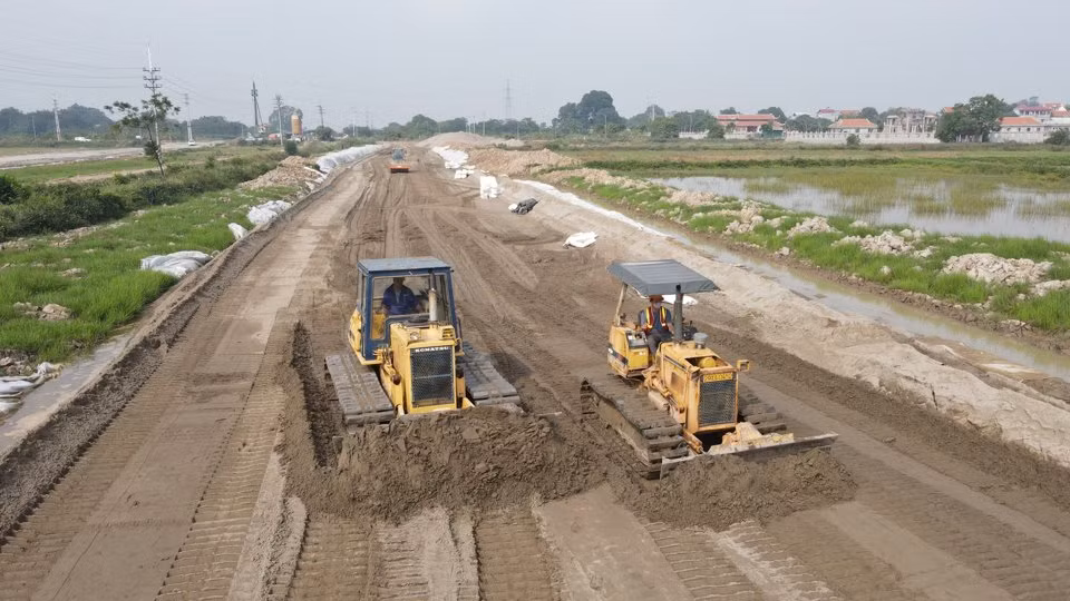 Công trường dự án Đường Vành đai 4- Vùng Thủ đô