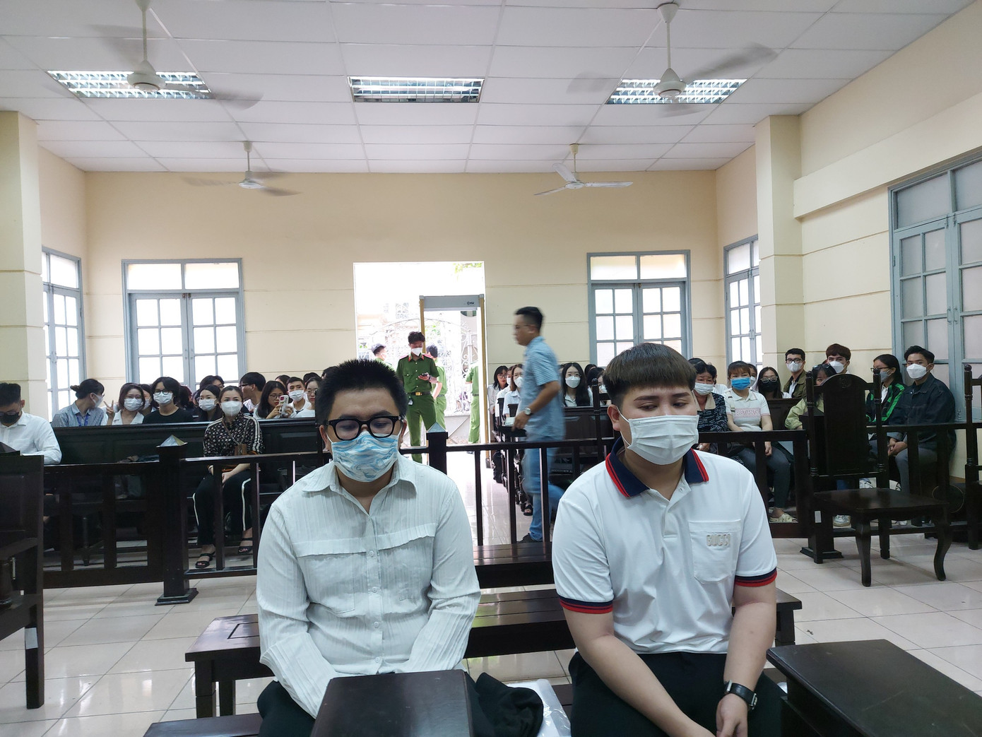 Các bị cáo tại phiên tòa sáng nay. Các bị cáo tại phiên tòa sáng nay.