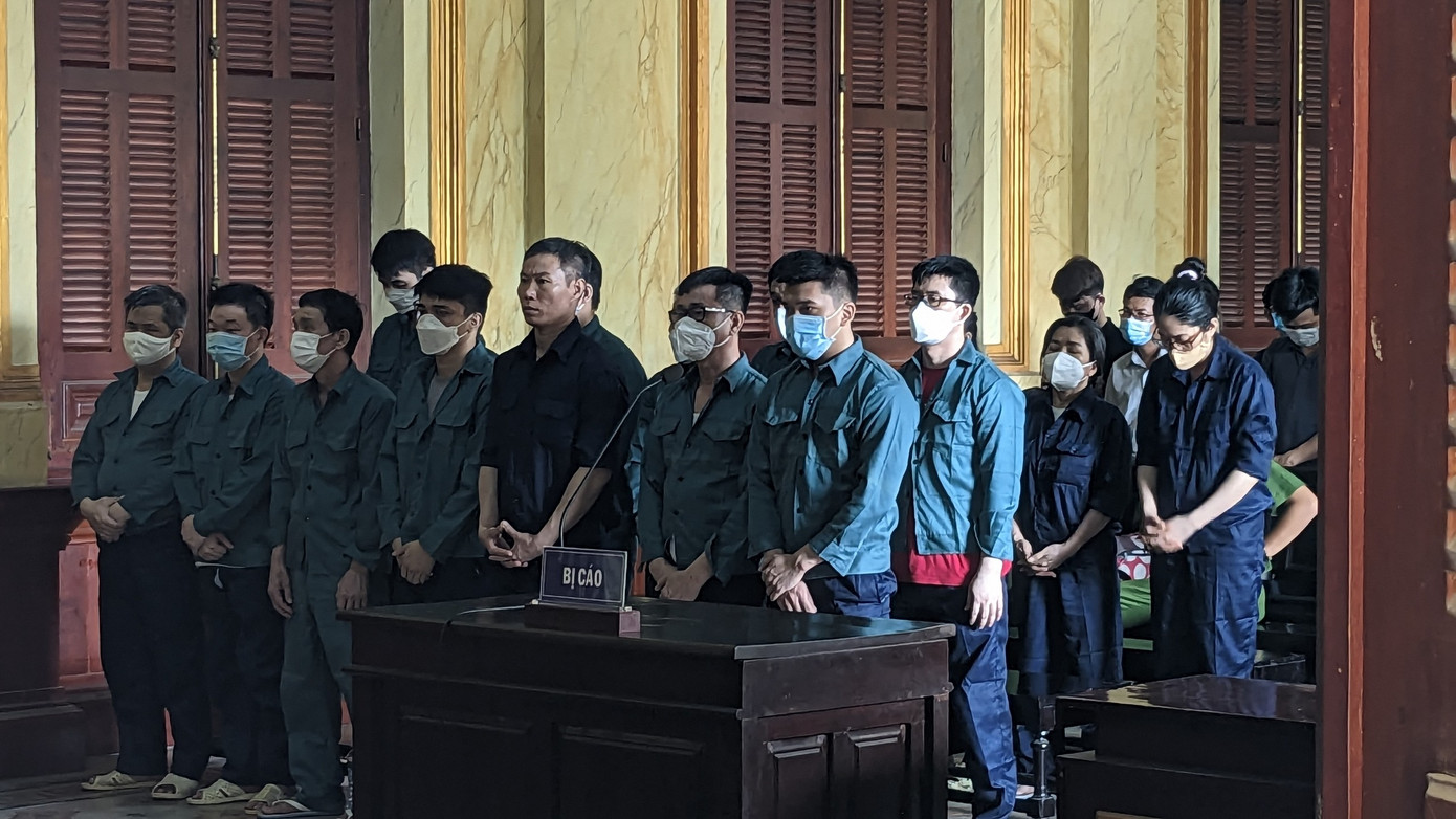 Các bị cáo tại phiên tòa. Các bị cáo tại phiên tòa.