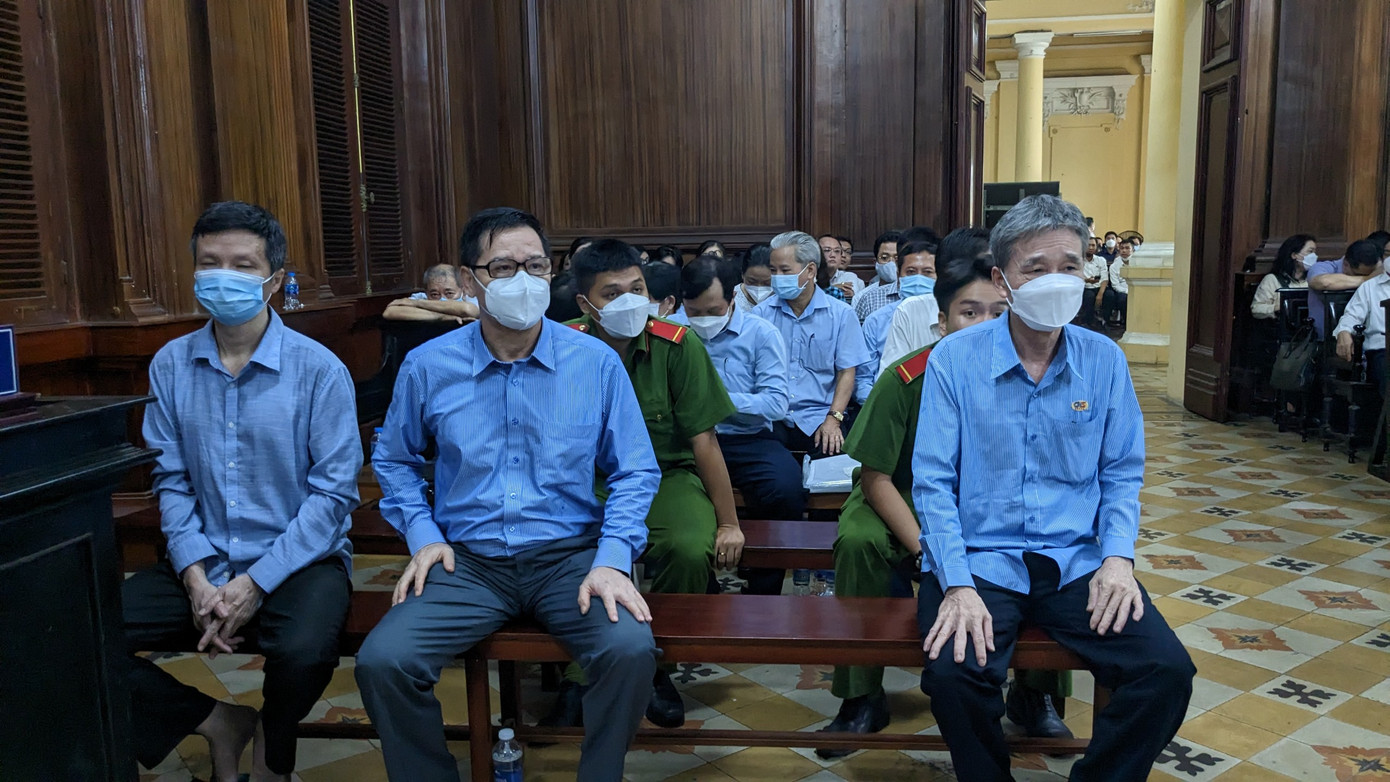 Các bị cáo tại phiên tòa. Các bị cáo tại phiên tòa.