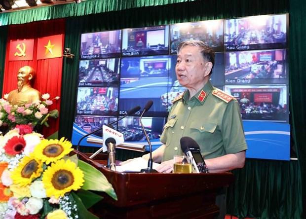 Đại tướng Tô Lâm, Ủy viên Bộ Chính trị, Bộ trưởng Bộ Công an phát biểu. (Ảnh: Phạm Kiên/TTXVN) Đại tướng Tô Lâm, Ủy viên Bộ Chính trị, Bộ trưởng Bộ Công an phát biểu. (Ảnh: Phạm Kiên/TTXVN)