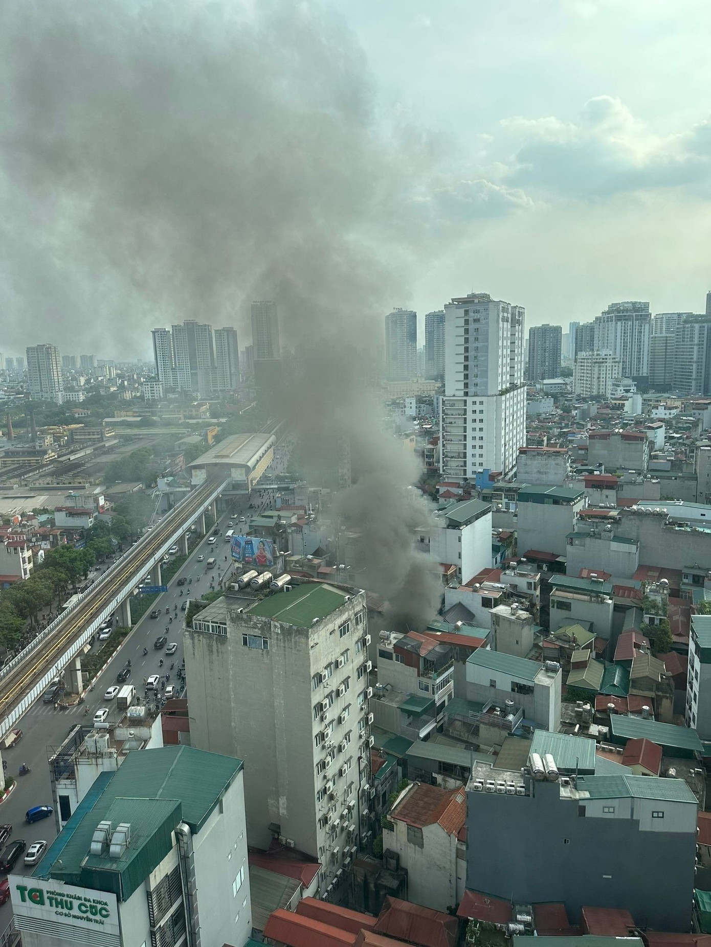 Hình ảnh vụ cháy từ trên cao. Ảnh: FB Hình ảnh vụ cháy từ trên cao. Ảnh: FB