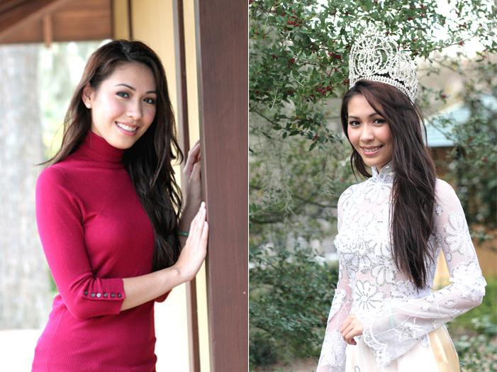 Bình Phương từng giành giải Hoa hậu Áo dài Dallas và là một nhan sắc xinh đẹp, kiều diễm.