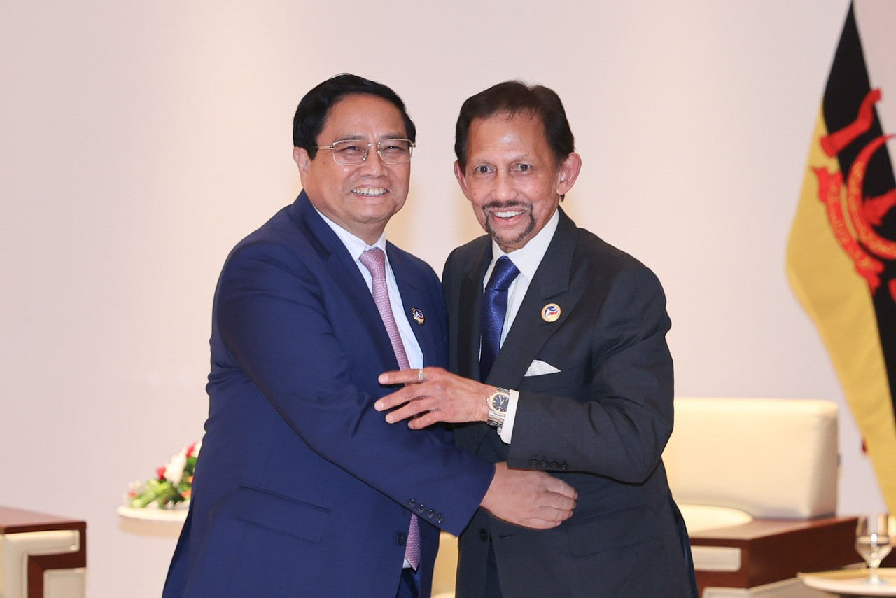 Thủ tướng Phạm Minh Chính hội kiến Quốc vương Brunei Darussalam Haji Hassanal Bolkiah.