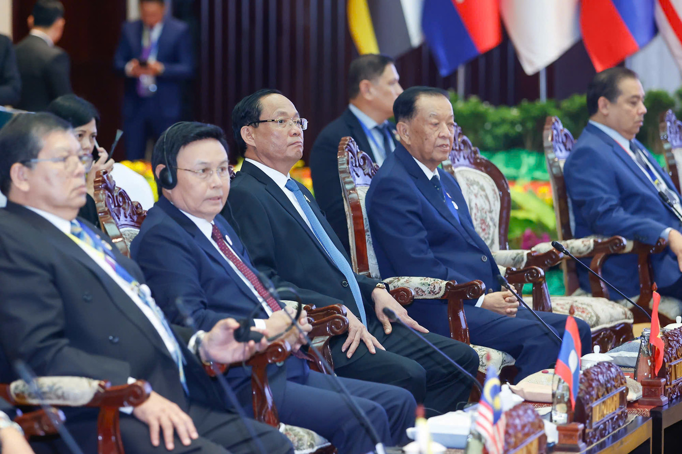 Lãnh đạo các nước ASEAN tham dự phiên đối thoại với đại diện Hội đồng liên Nghị viện ASEAN.