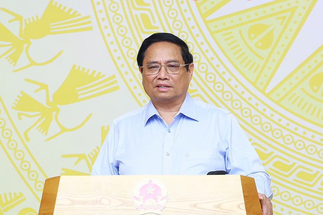 Thủ tướng Phạm Minh Chính phát biểu tại hội nghị. Ảnh: Nhật Bắc Thủ tướng Phạm Minh Chính phát biểu tại hội nghị. Ảnh: Nhật Bắc