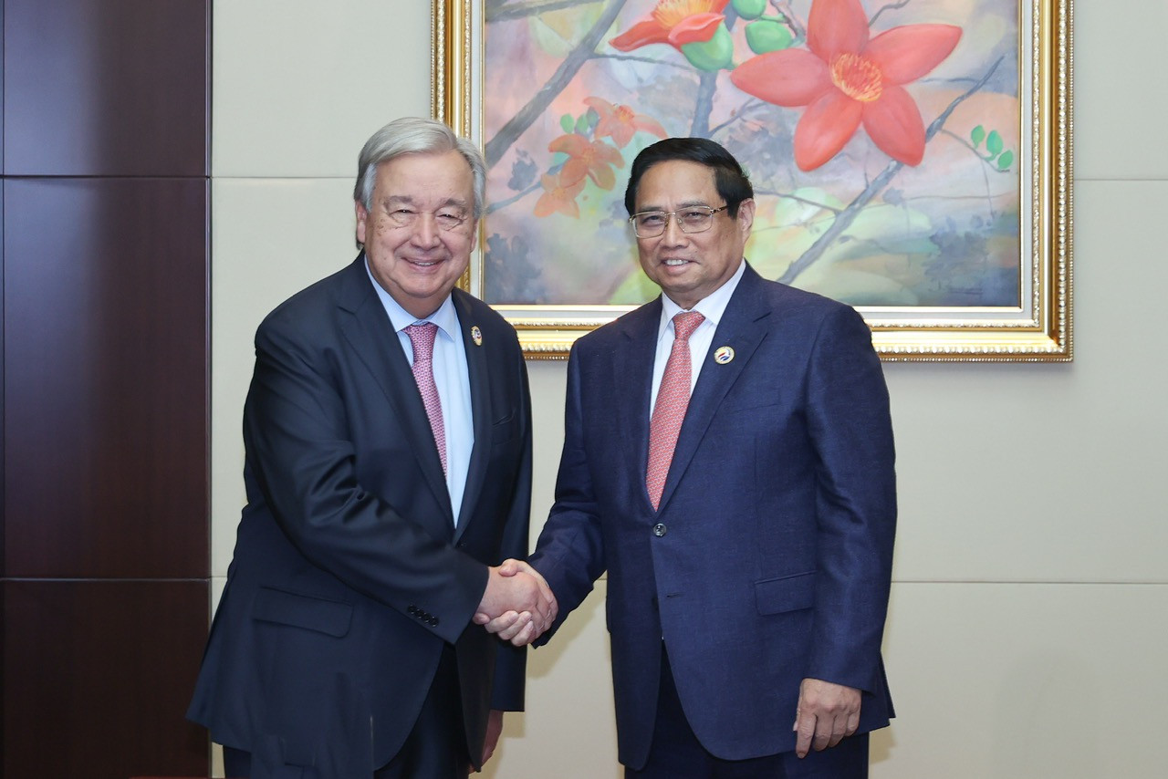 Thủ tướng Phạm Minh Chính và Tổng Thư ký Liên hợp quốc Antonio Guterres.