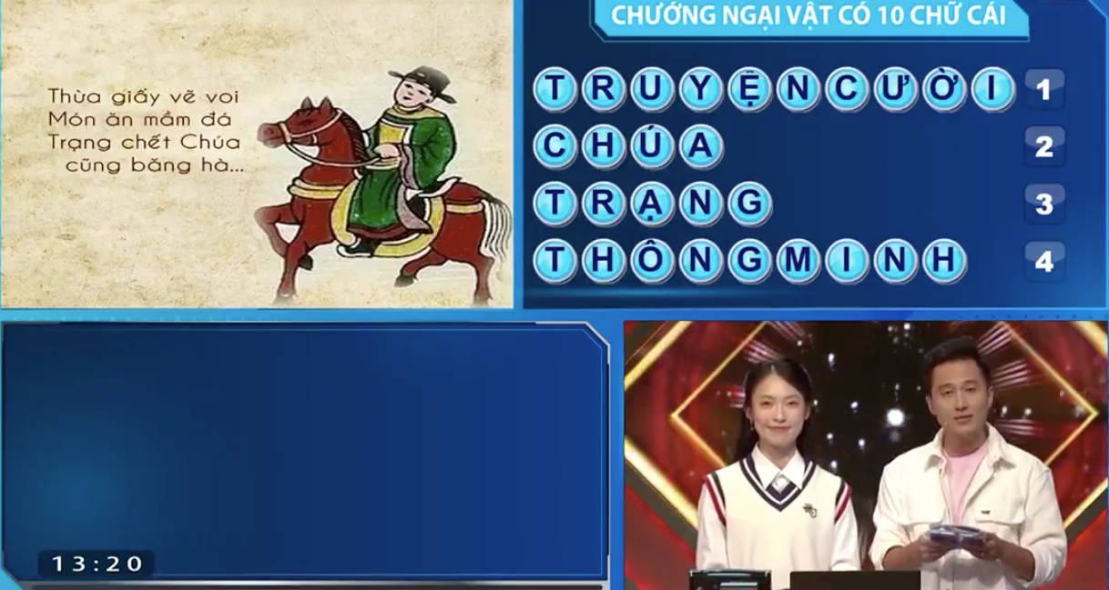 Thanh Phương giải đáp ẩn số chướng ngại vật trận tuần 2 tháng 1 quý II. Thanh Phương giải đáp ẩn số chướng ngại vật trận tuần 2 tháng 1 quý II.