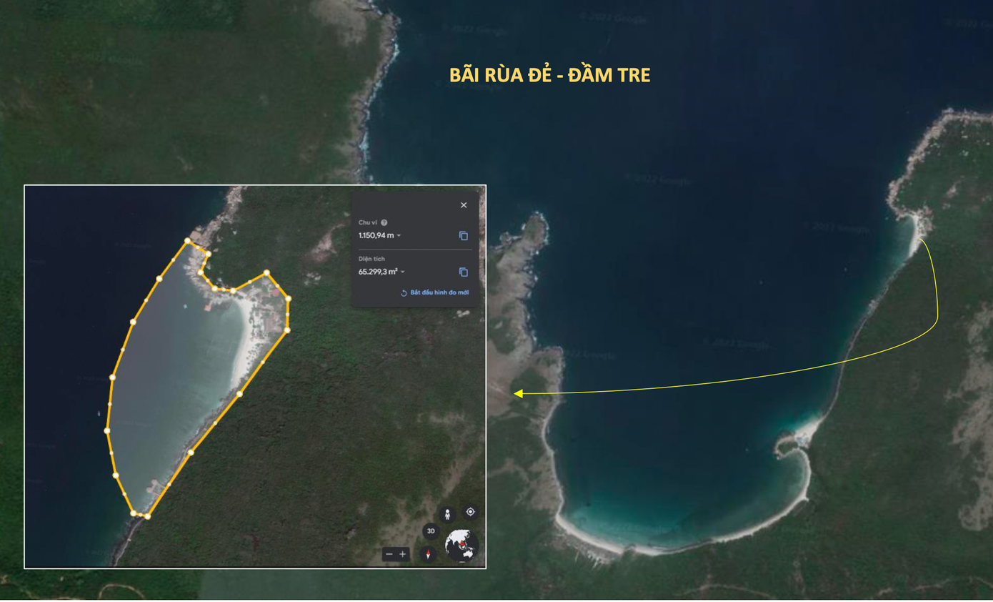 Khu vực BQL Vịnh Nha Trang đề xuất lập bãi rùa đẻ. Ảnh BQL Vịnh Nha Trang.