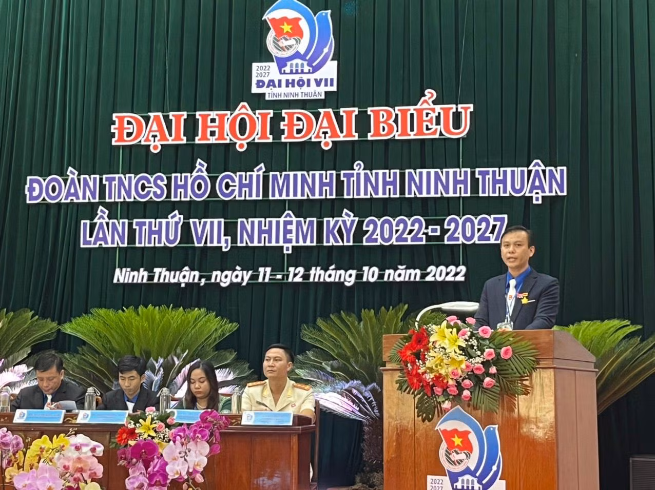 Anh Huỳnh Hữu Phúc - Bí thư Tỉnh Đoàn Ninh Thuận, phát biểu khai mạc. Ảnh C.H Anh Huỳnh Hữu Phúc - Bí thư Tỉnh Đoàn Ninh Thuận, phát biểu khai mạc. Ảnh C.H