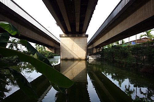  Từ lâu khu vực dưới chân cầu Thăng Long (đoạn gần xã Hải Bối, Đông Anh) đã trở thành những ao nước tù đọng, bốc mùi hôi thối