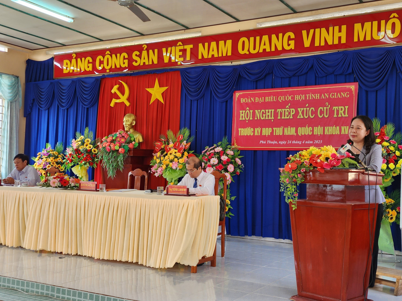 Phó Chủ tịch nước Võ Thị Ánh Xuân phát biểu. Ảnh: B.Đ