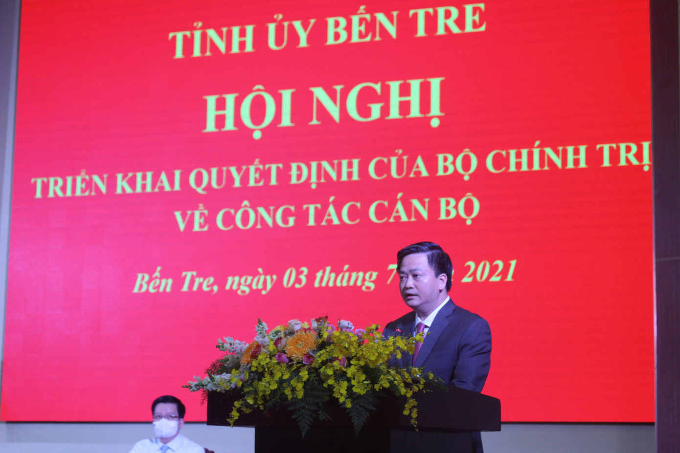 Tân Bí thư Tỉnh ủy Bến Tre phát biểu Tân Bí thư Tỉnh ủy Bến Tre phát biểu