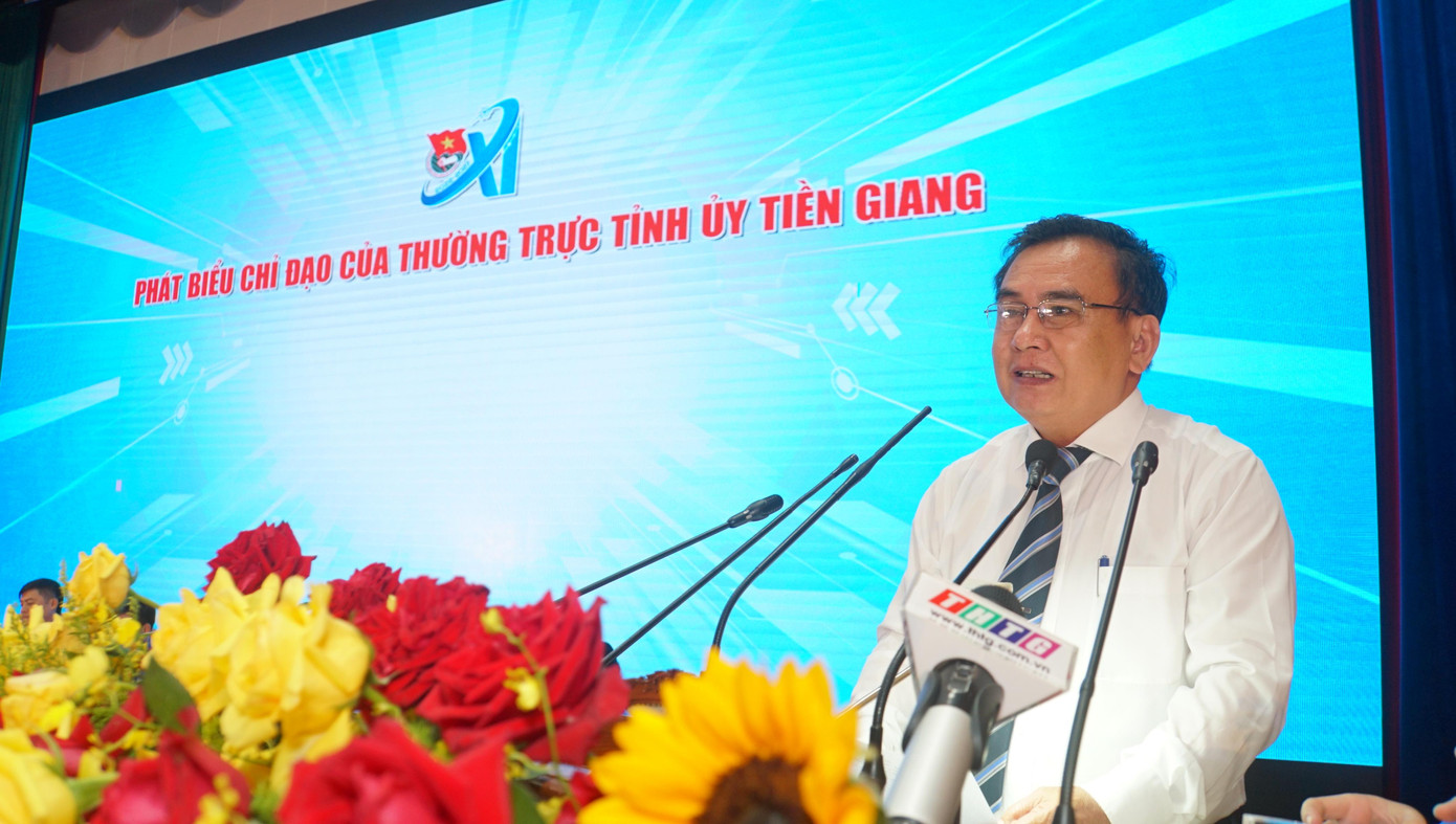 Ông Võ Văn Bình, Phó Bí thư Thường trực Tỉnh ủy – Chủ tịch HĐND tỉnh Tiền Giang phát biểu. Ảnh: Hòa Hội Ông Võ Văn Bình, Phó Bí thư Thường trực Tỉnh ủy – Chủ tịch HĐND tỉnh Tiền Giang phát biểu. Ảnh: Hòa Hội