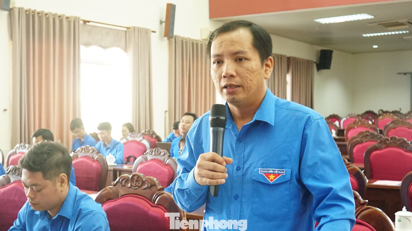 Anh Nguyễn Hoàng Minh Trí - Phó Bí thư Tỉnh Đoàn Đồng Tháp phát biểu. Ảnh: Hòa Hội