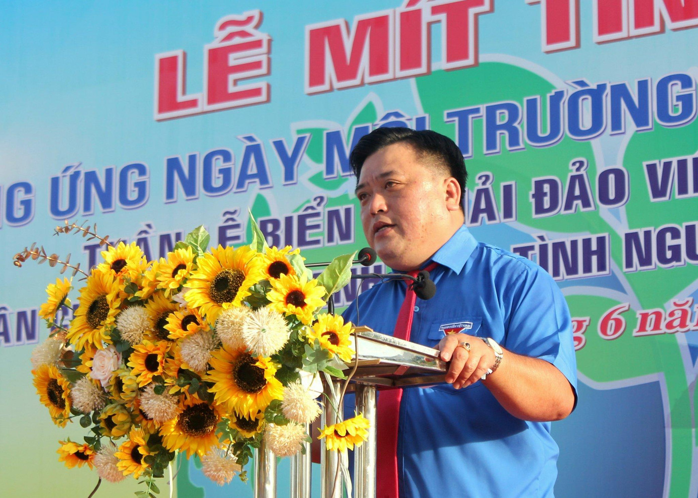 Anh Nguyễn Hoàng Thoại, Bí thư Tỉnh Đoàn Bạc Liêu phát biểu