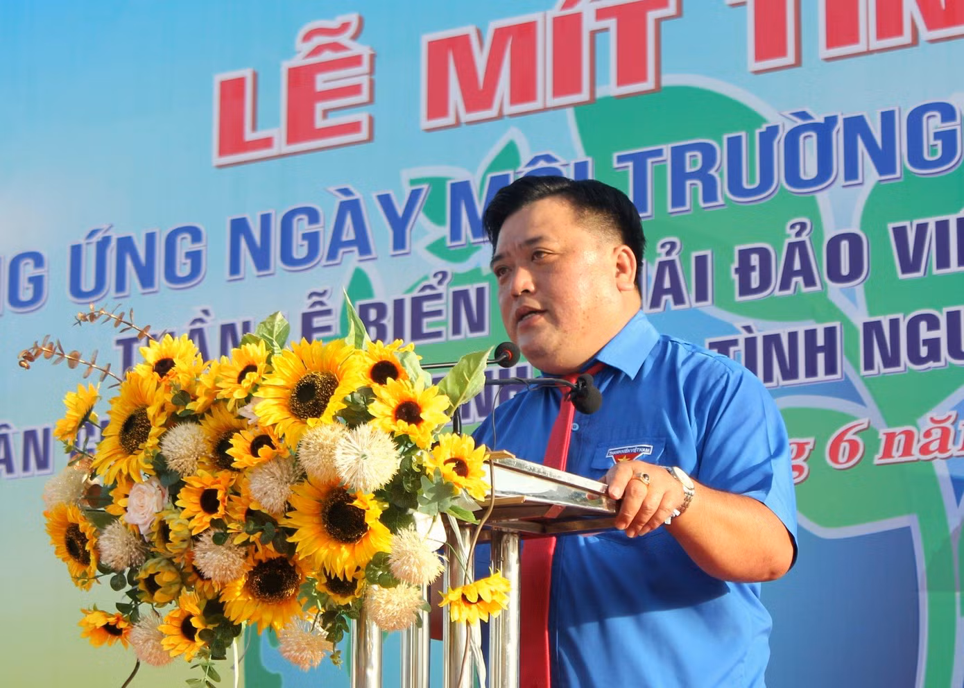 Anh Nguyễn Hoàng Thoại, Bí thư Tỉnh Đoàn Bạc Liêu phát biểu