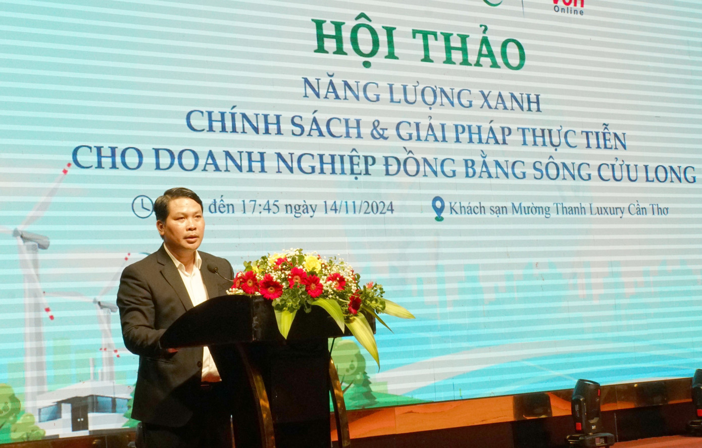 Ông Hà Vũ Sơn, Giám đốc Sở Công Thương TP Cần Thơ phát biểu. Ảnh: Hòa Hội Ông Hà Vũ Sơn, Giám đốc Sở Công Thương TP Cần Thơ phát biểu. Ảnh: Hòa Hội