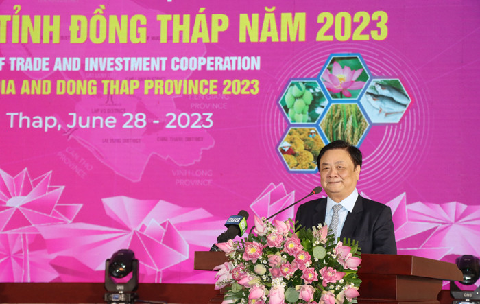 Bộ trưởng Bộ NN&amp;PTNT Lê Minh Hoan phát biểu tại hội nghị. Ảnh: PV.