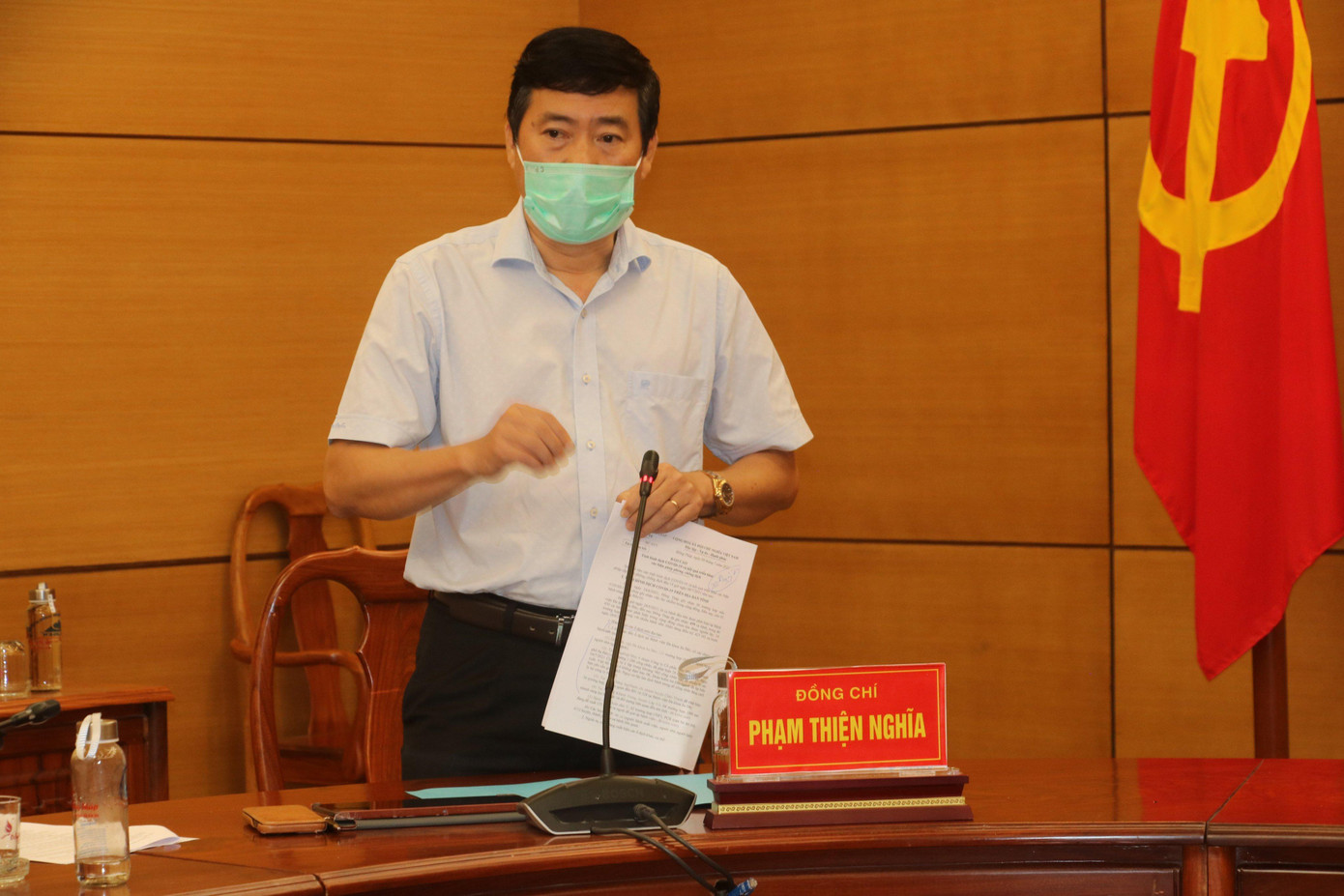 Ông Phạm Thiện Nghĩa, Chủ tịch UBND tỉnh Đồng Tháp phát biểu