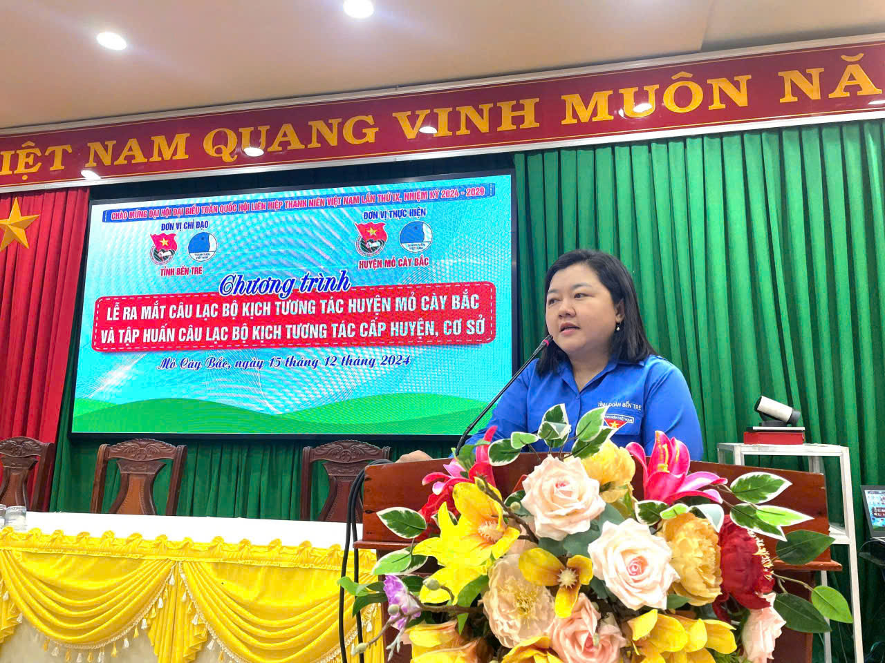 Chị Lâm Như Quỳnh – Bí thư Tỉnh Đoàn Bến Tre phát biểu. Chị Lâm Như Quỳnh – Bí thư Tỉnh Đoàn Bến Tre phát biểu.