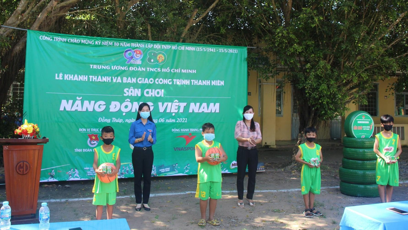 Khánh thành sân chơi năng động thiếu nhi Việt Nam tại xã Mỹ An Hưng A, huyện Lấp Vò. - Ảnh: TĐ ĐT Khánh thành sân chơi năng động thiếu nhi Việt Nam tại xã Mỹ An Hưng A, huyện Lấp Vò. - Ảnh: TĐ ĐT