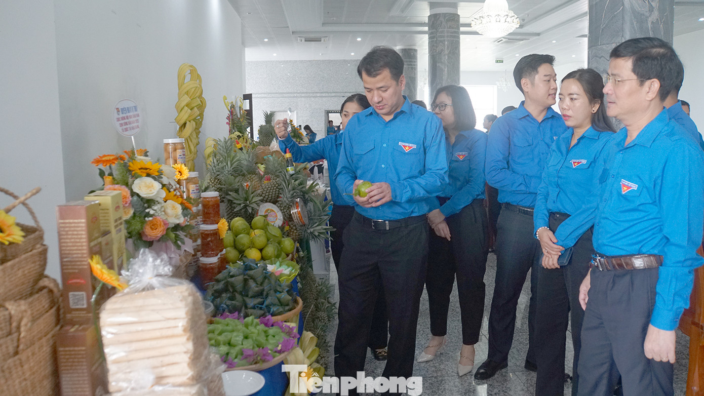 Lãnh đạo T.Ư Đoàn, lãnh đạo tỉnh Hậu Giang tham quan sản phẩm thanh niên khởi nghiệp. Ảnh: Hòa Hội Lãnh đạo T.Ư Đoàn, lãnh đạo tỉnh Hậu Giang tham quan sản phẩm thanh niên khởi nghiệp. Ảnh: Hòa Hội