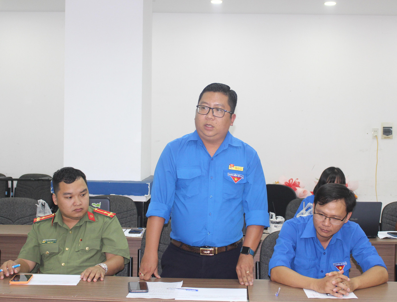 Tân Phó Bí thư Thành đoàn Cần Thơ Trần Việt Tuấn phát biểu Tân Phó Bí thư Thành đoàn Cần Thơ Trần Việt Tuấn phát biểu