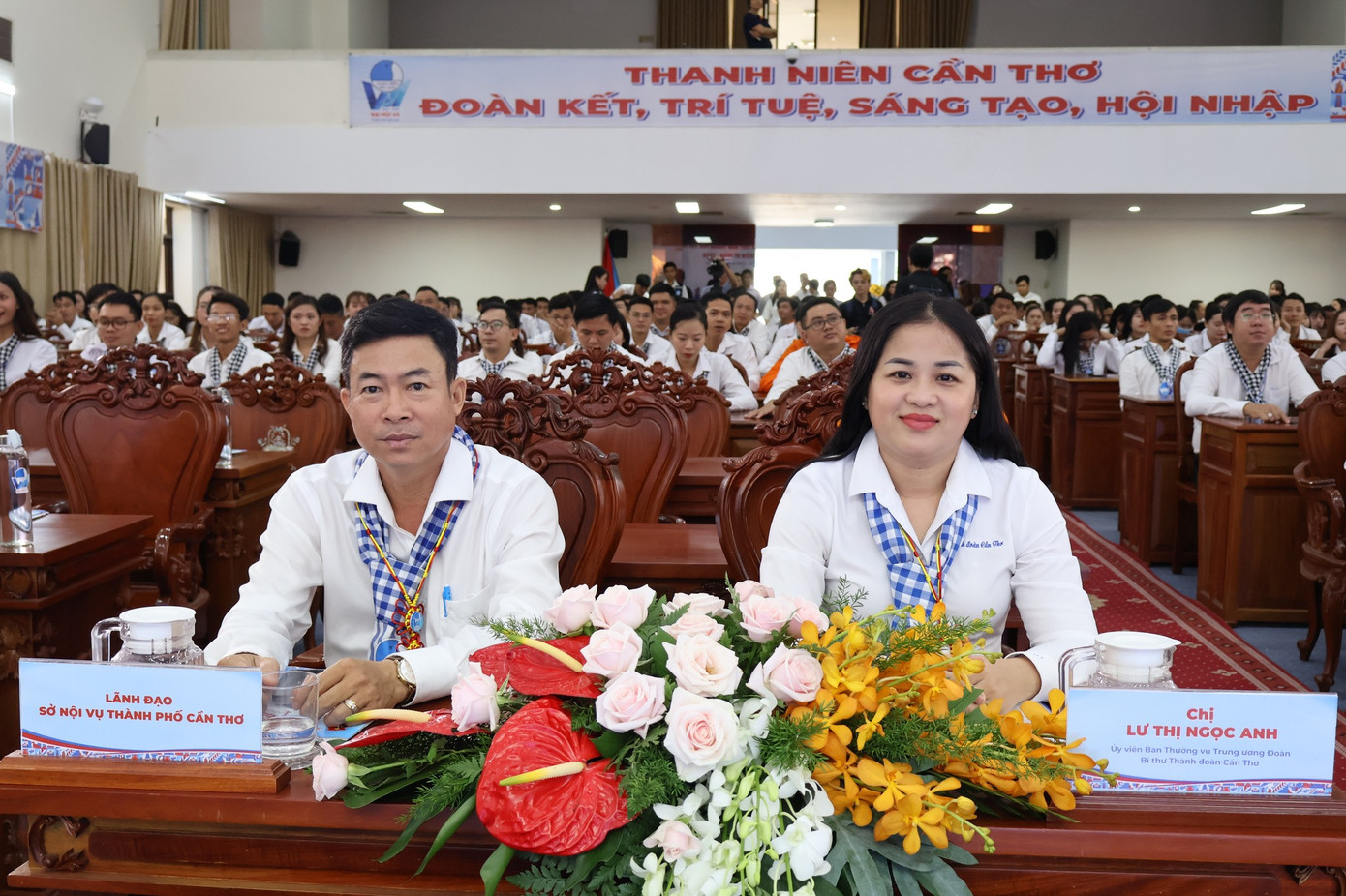 Chị Lư Thị Ngọc Anh - Bí thư Thành Đoàn Cần Thơ, lãnh đạo Sở Nội vụ TP Cần Thơ tham dự đại hội.