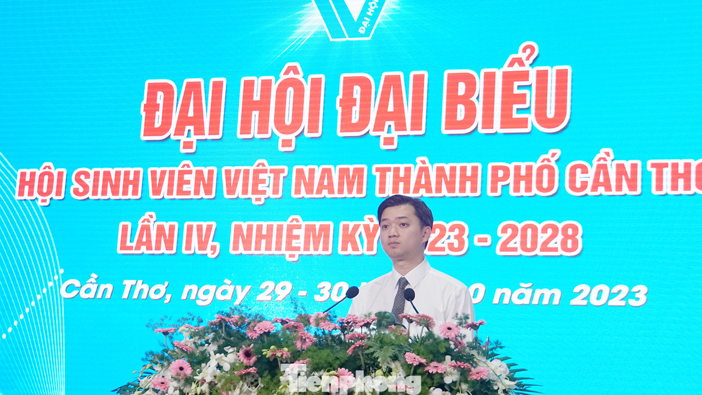 Anh Nguyễn Minh Triết phát biểu tại Đại hội. Ảnh: Hòa Hội