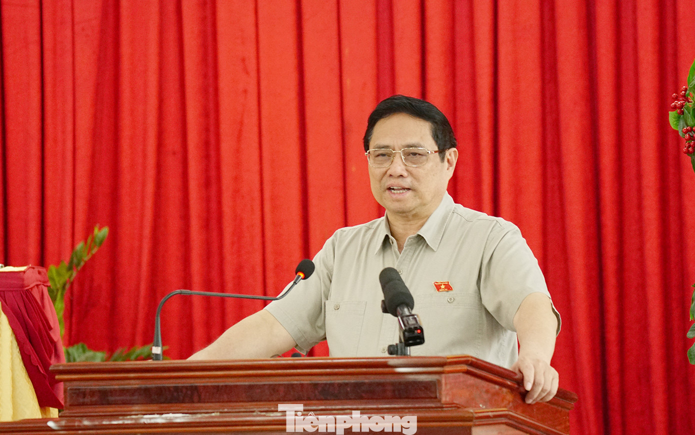 Thủ tướng Phạm Minh Chính phát biểu tại buổi tiếp xúc cử tri huyện Vĩnh Thạnh, TP. Cần Thơ. Ảnh: Hòa Hội Thủ tướng Phạm Minh Chính phát biểu tại buổi tiếp xúc cử tri huyện Vĩnh Thạnh, TP. Cần Thơ. Ảnh: Hòa Hội