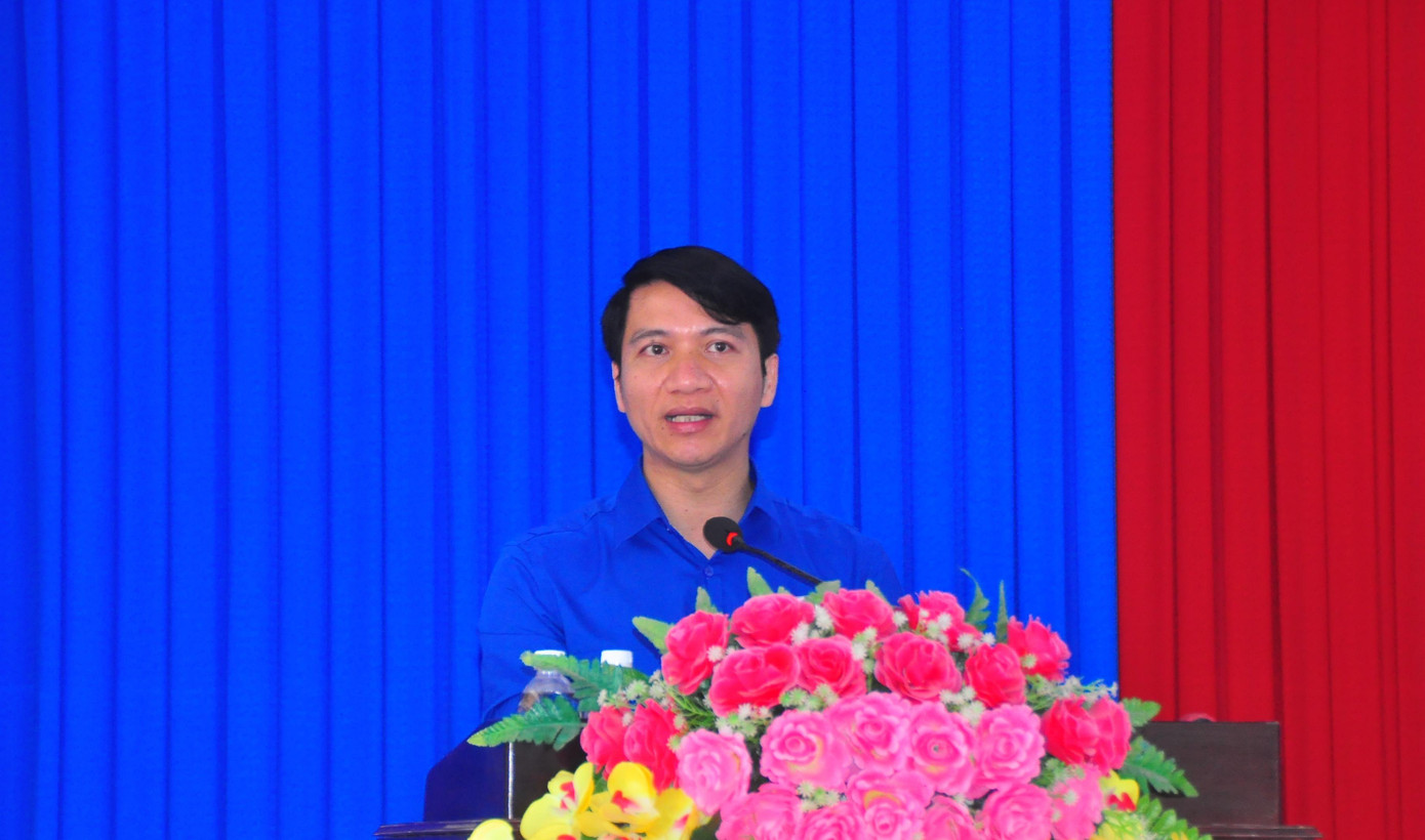 Bí thư Trung ương Đoàn Nguyễn Ngọc Lương phát biểu