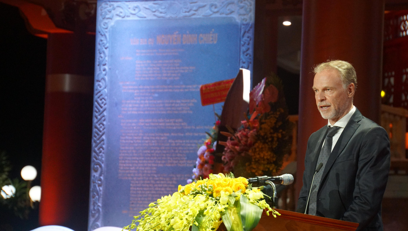 Ngài Christian Manhart - Trưởng Đại diện Văn phòng UNESCO tại Việt Nam phát biểu Ngài Christian Manhart - Trưởng Đại diện Văn phòng UNESCO tại Việt Nam phát biểu