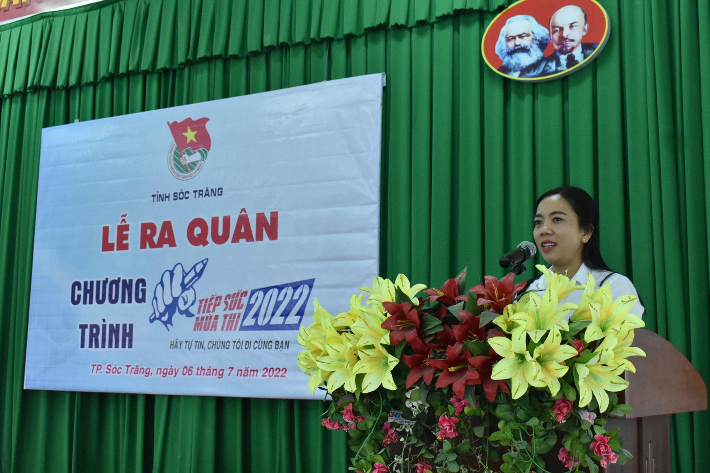 Chị Triệu Thị Ngọc Diễm, Bí thư Tỉnh Đoàn Sóc Trăng phát biểu. - Ảnh: TĐ ST Chị Triệu Thị Ngọc Diễm, Bí thư Tỉnh Đoàn Sóc Trăng phát biểu. - Ảnh: TĐ ST