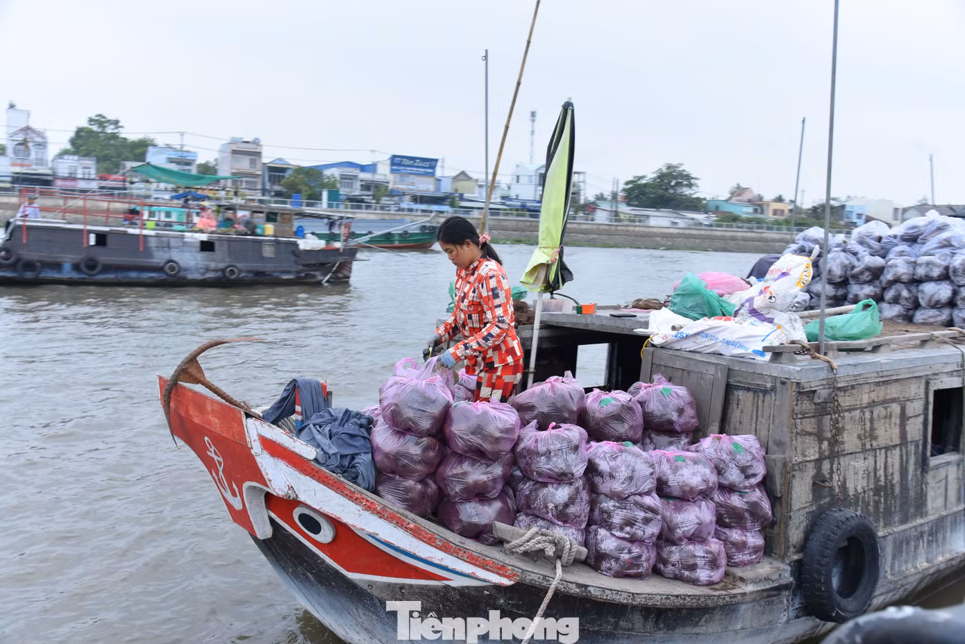 Thương hồ mua bán tại chợ nổi. Ảnh: Hòa Hội.