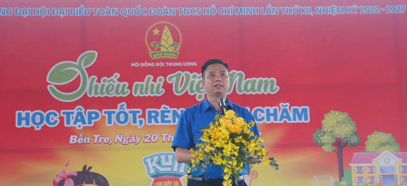 Anh Lê Anh Quân, Phó Chủ tịch Hội đồng Đội Trung ương phát biểu