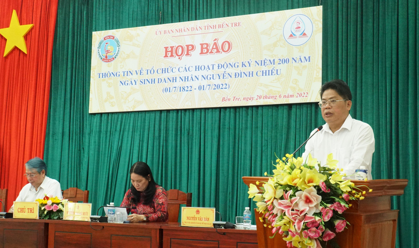 Ông Nguyễn Văn Bàn, Giám đốc Sở VH&amp;TTDL Bến Tre phát biểu. - Ảnh: Hòa Hội