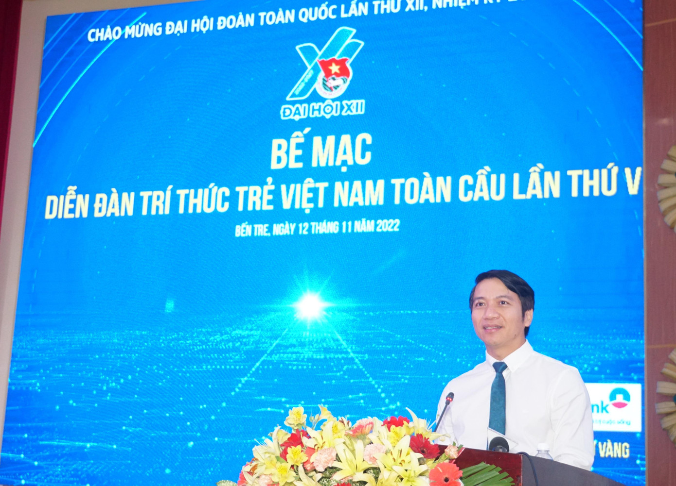 Anh Nguyễn Ngọc Lương, Bí thư Thường trực Trung ương Đoàn, Chủ tịch Hội Liên hiệp Thanh niên Việt Nam phát biểu. Ảnh: Hòa Hội