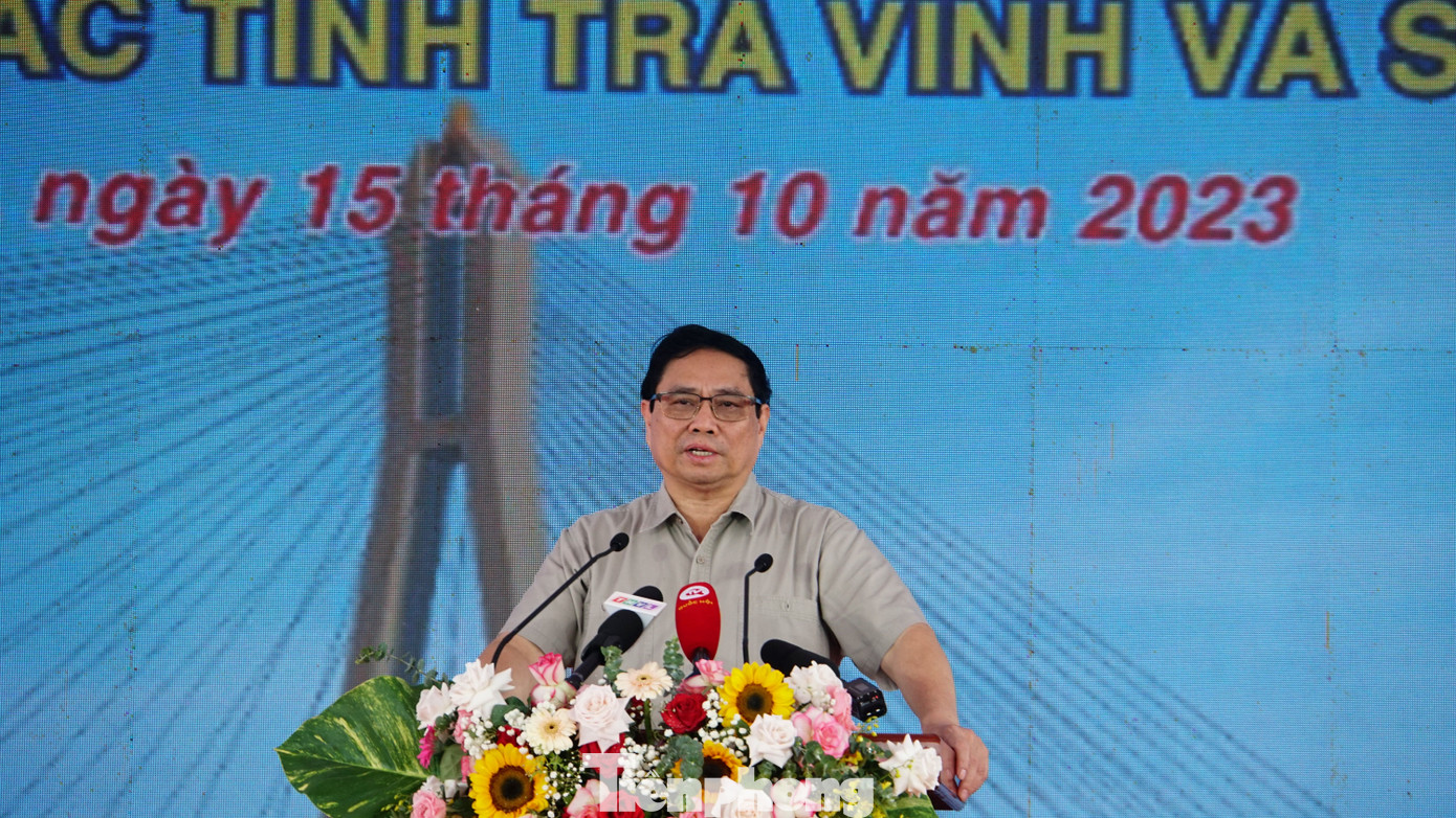 Thủ tướng Chính phủ Phạm Minh Chính phát biểu tại lễ khởi công. Ảnh: Hòa Hội. Thủ tướng Chính phủ Phạm Minh Chính phát biểu tại lễ khởi công. Ảnh: Hòa Hội.