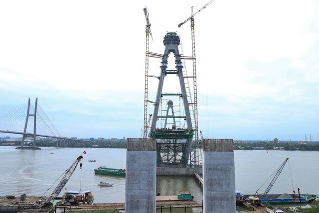 Cầu Mỹ Thuận 2 có tổng chiều dài khoảng 6,61 km bắc qua sông Tiền, đi qua địa bàn 2 tỉnh Tiền Giang và Vĩnh Long (Ảnh: VGP).