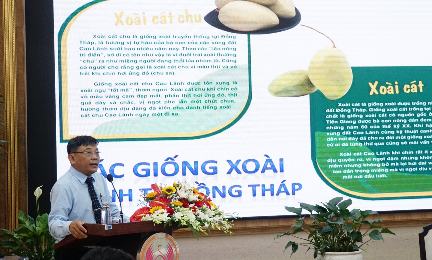 Ông Lê Quốc Điền, Phó Giám đốc Sở NN&amp;PTNT Đồng Tháp phát biểu tại hội nghị. Ảnh: An Bình