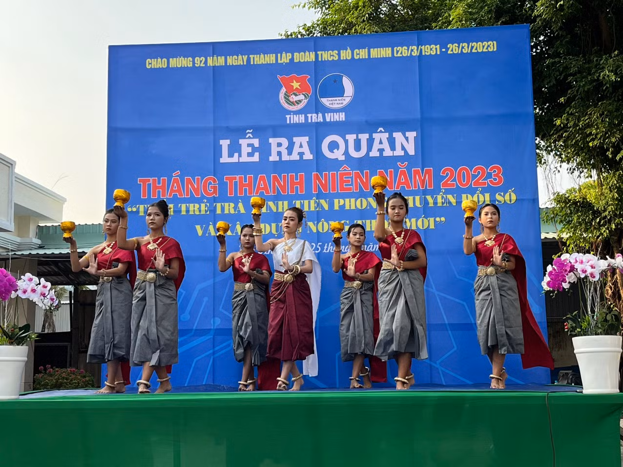 Tỉnh Đoàn Trà Vinh ra quân Tháng Thanh niên 2023. Ảnh: TĐTV