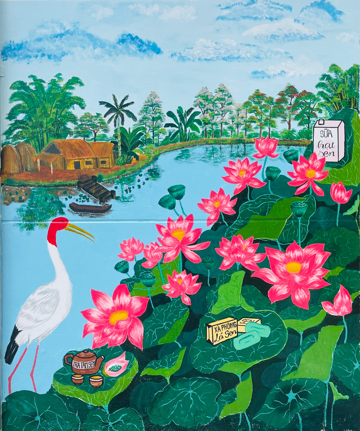 Mỗi trường, chọn vị trí phù hợp, diện tích từ 5-10m2. Nội dung tác phẩm vừa đảm bảo chủ đề của lễ hội “Rạng ngời sắc sen” còn thể hiện đặc trưng của mỗi địa phương.