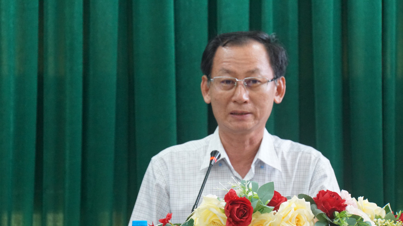 Phó Chủ tịch UBND tỉnh Bến Tre Nguyễn Minh Cảnh phát biểu tại buổi họp báo. Ảnh: Hòa Hội Phó Chủ tịch UBND tỉnh Bến Tre Nguyễn Minh Cảnh phát biểu tại buổi họp báo. Ảnh: Hòa Hội