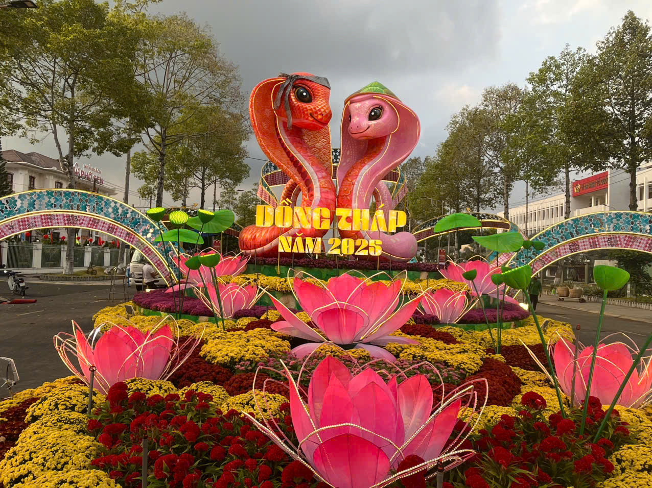 Đường hoa Xuân Tết Ất Tỵ 2025 tại Đồng Tháp.