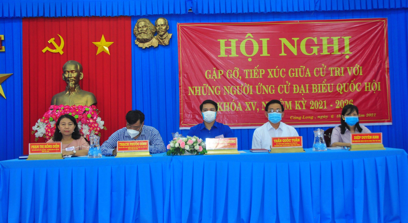 Các ứng viên Đại biểu Quốc hội khóa XV tỉnh Trà Vinh, đơn vị số 1. - Ảnh: Hòa Hội