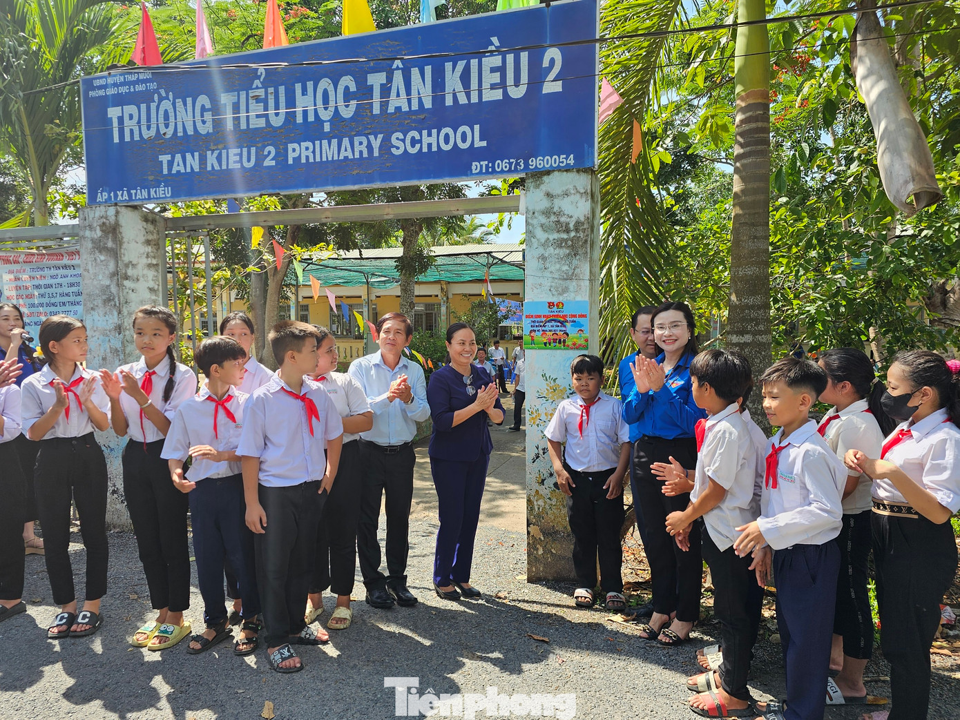 Ra mắt Điểm sinh hoạt thiếu nhi cộng đồng tại trường Tiểu học Tân Kiều 2. Ảnh: Hòa Hội