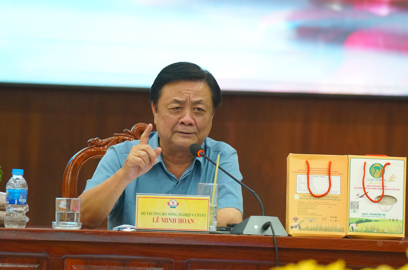 Bộ trưởng Bộ NN&amp;PTNT Lê Minh Hoan phát biểu tại hội nghị. Ảnh: Hòa Hội.